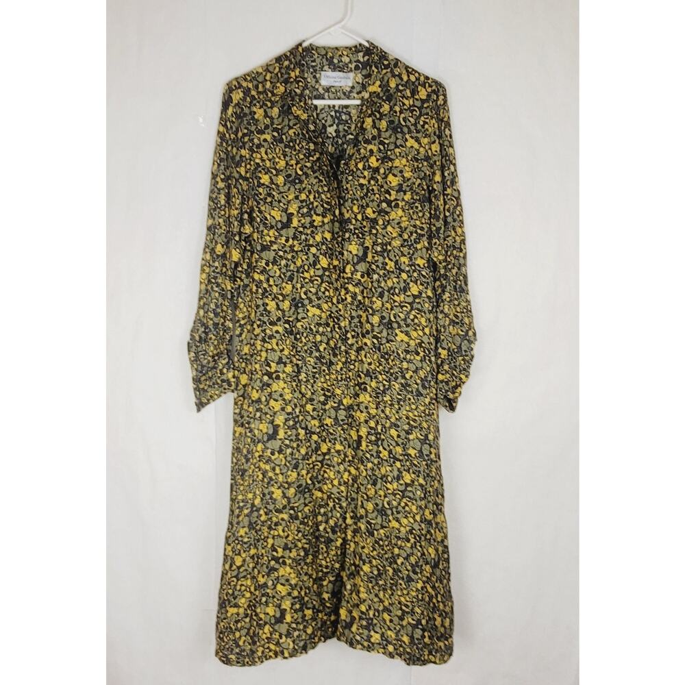 Officine Generale Bonnie green and yellow camo maxi shirt dress Size 6 Boho